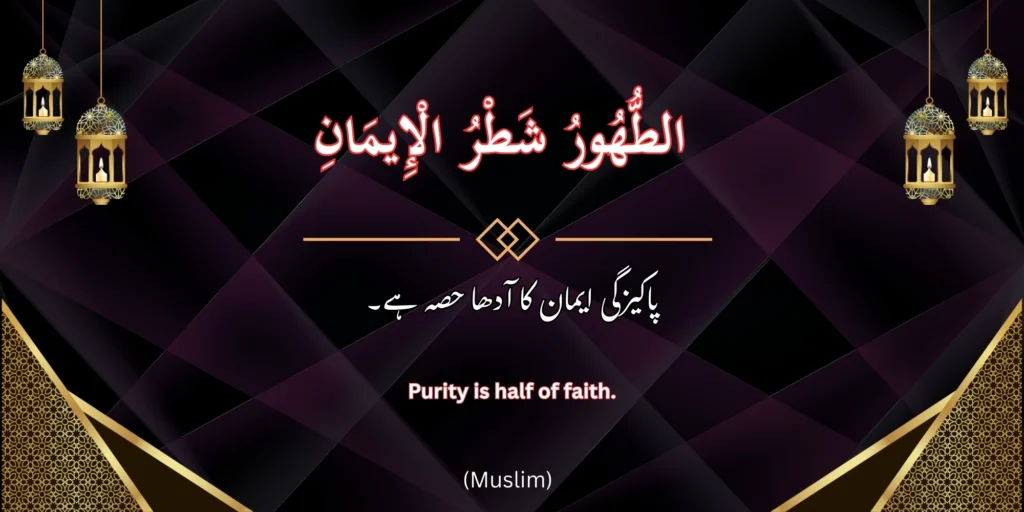 Short Hadith in Arabic about cleanliness (taharah) 